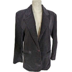 Vintage Black Velveteen jacket, 80s, Prep, size 9/10